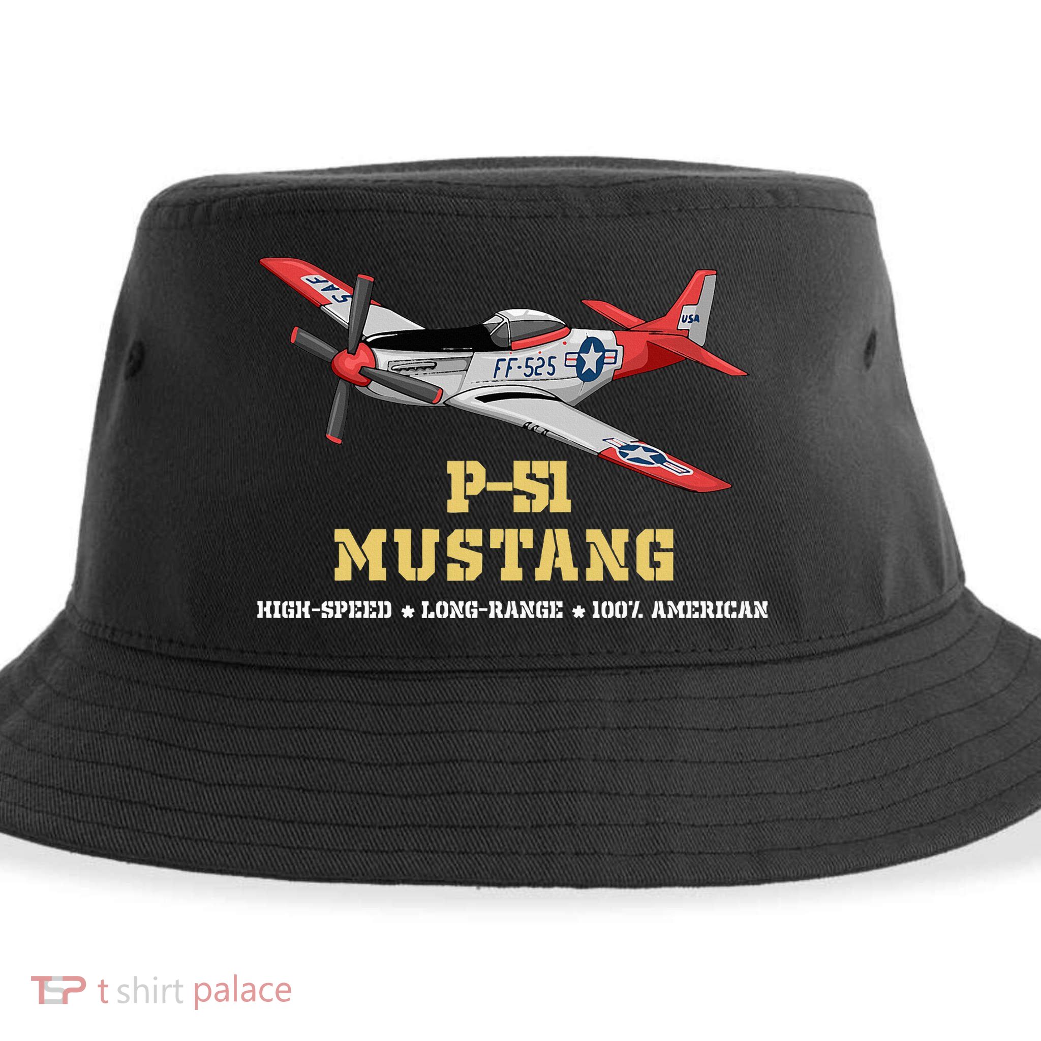 P51 Mustang World War Ii Fighter Bomber Sustainable Bucket Hat
