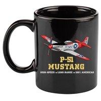 P51 Mustang World War Ii Fighter Bomber 11oz C Handle Ceramic Mug