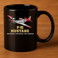 P51 Mustang World War Ii Fighter Bomber 11oz C Handle Ceramic Mug