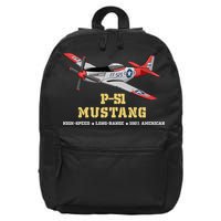 P51 Mustang World War Ii Fighter Bomber 16 in Basic Backpack