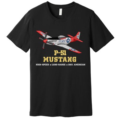 P51 Mustang World War Ii Fighter Bomber Premium T-Shirt