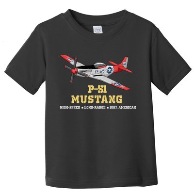 P51 Mustang World War Ii Fighter Bomber Toddler T-Shirt