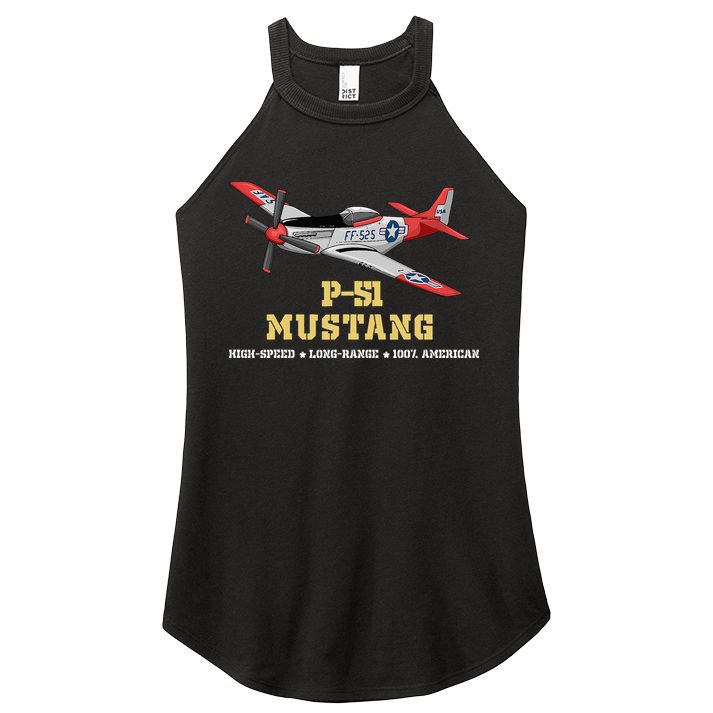 P51 Mustang World War Ii Fighter Bomber Women's Perfect Tri Rocker Tank