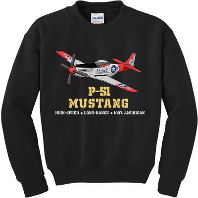 P51 Mustang World War Ii Fighter Bomber Kids Sweatshirt
