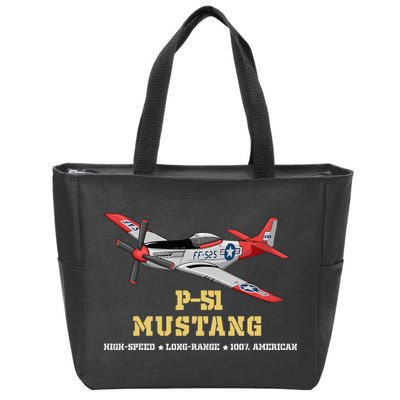 P51 Mustang World War Ii Fighter Bomber Zip Tote Bag