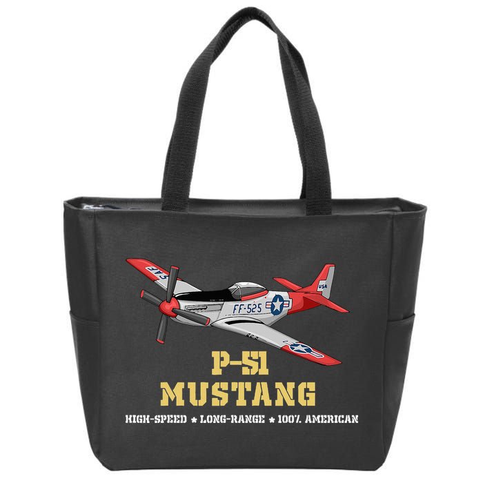P51 Mustang World War Ii Fighter Bomber Zip Tote Bag