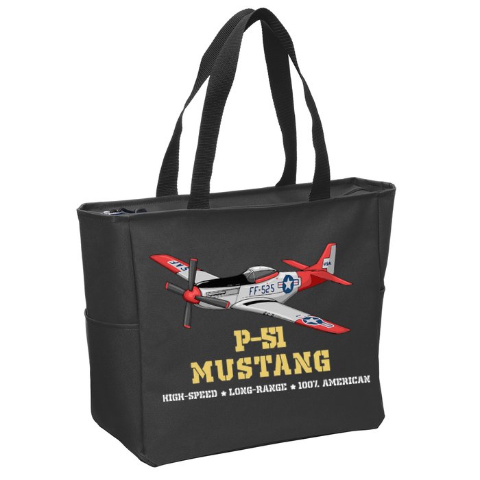 P51 Mustang World War Ii Fighter Bomber Zip Tote Bag