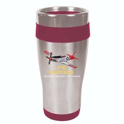 P51 Mustang World War Ii Fighter Bomber 16oz Travel Tumbler