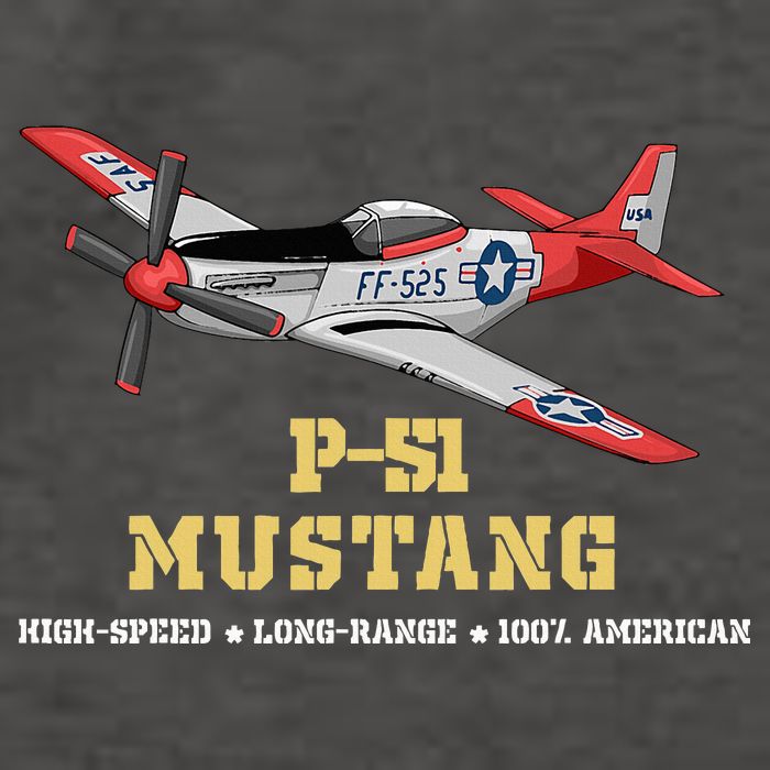 P51 Mustang World War Ii Fighter Bomber Vector Backpack