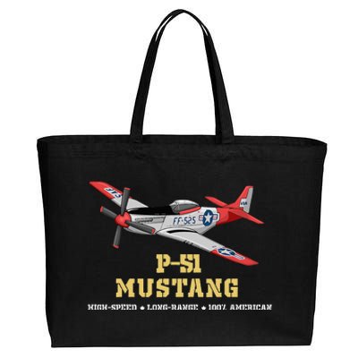 P51 Mustang World War Ii Fighter Bomber Cotton Canvas Jumbo Tote