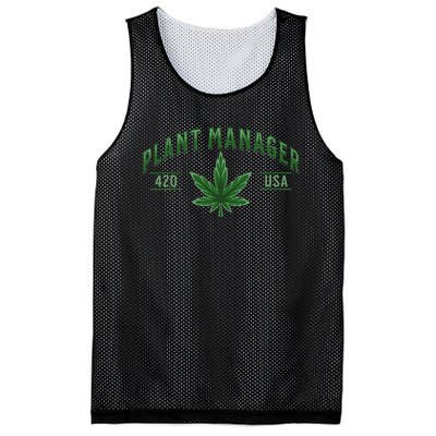 Plant Manager Weed Leaf Cannabis Marijuana Stoner 420 USA Mesh Reversible Basketball Jersey Tank