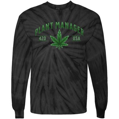 Plant Manager Weed Leaf Cannabis Marijuana Stoner 420 USA Tie-Dye Long Sleeve Shirt