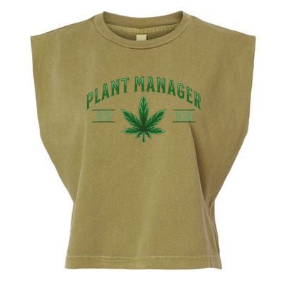 Plant Manager Weed Leaf Cannabis Marijuana Stoner 420 USA Garment-Dyed Women's Muscle Tee