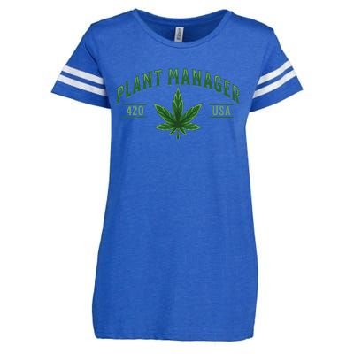 Plant Manager Weed Leaf Cannabis Marijuana Stoner 420 USA Enza Ladies Jersey Football T-Shirt