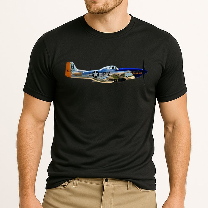 P51 Mustang WWII Fighter Plane US Military Aviation History Cooling Performance Crew T-Shirt