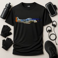 P51 Mustang WWII Fighter Plane US Military Aviation History Cooling Performance Crew T-Shirt