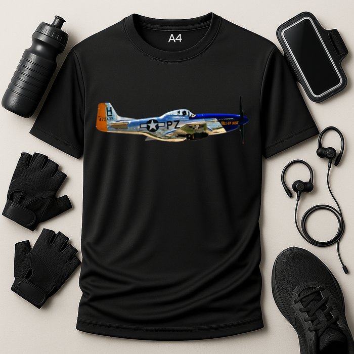 P51 Mustang WWII Fighter Plane US Military Aviation History Cooling Performance Crew T-Shirt