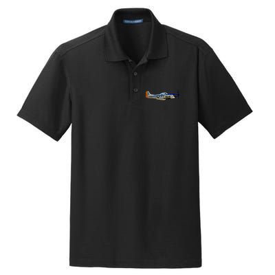 P51 Mustang WWII Fighter Plane US Military Aviation History Dry Zone Grid Polo