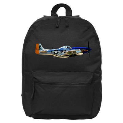 P51 Mustang WWII Fighter Plane US Military Aviation History 16 in Basic Backpack