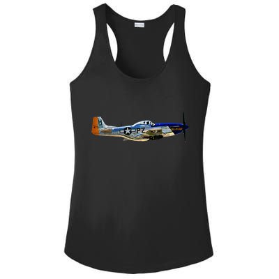 P51 Mustang WWII Fighter Plane US Military Aviation History Ladies PosiCharge Competitor Racerback Tank