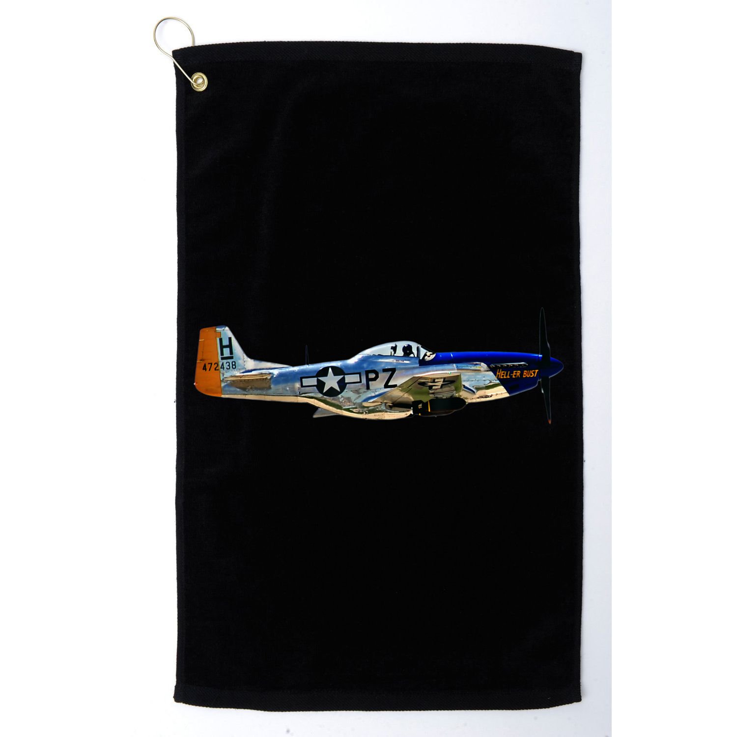P51 Mustang WWII Fighter Plane US Military Aviation History Golf Towel
