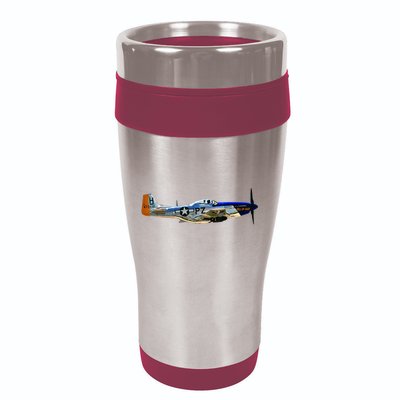 P51 Mustang WWII Fighter Plane US Military Aviation History 16oz Travel Tumbler