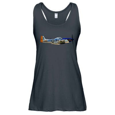 P51 Mustang WWII Fighter Plane US Military Aviation History Ladies Essential Flowy Tank