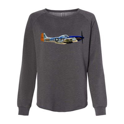 P51 Mustang WWII Fighter Plane US Military Aviation History Womens California Wash Sweatshirt