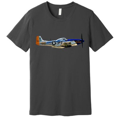 P51 Mustang WWII Fighter Plane US Military Aviation History Premium T-Shirt