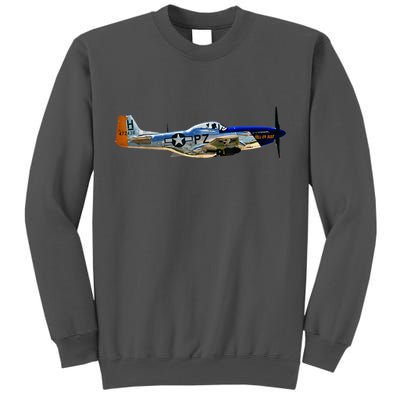 P51 Mustang WWII Fighter Plane US Military Aviation History Tall Sweatshirt