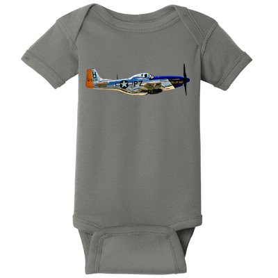P51 Mustang WWII Fighter Plane US Military Aviation History Baby Bodysuit