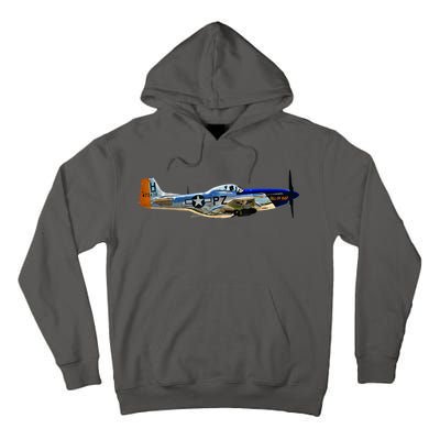 P51 Mustang WWII Fighter Plane US Military Aviation History Tall Hoodie