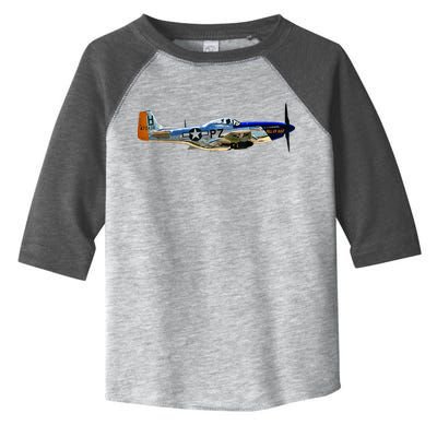 P51 Mustang WWII Fighter Plane US Military Aviation History Toddler Fine Jersey T-Shirt