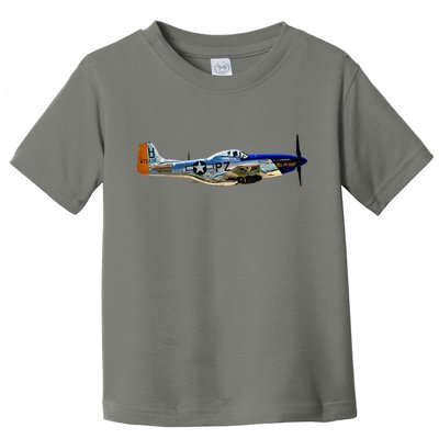 P51 Mustang WWII Fighter Plane US Military Aviation History Toddler T-Shirt