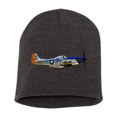 P51 Mustang WWII Fighter Plane US Military Aviation History Short Acrylic Beanie