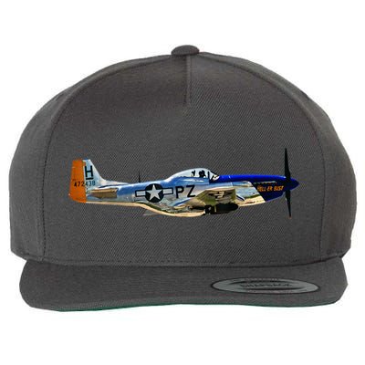 P51 Mustang WWII Fighter Plane US Military Aviation History Wool Snapback Cap