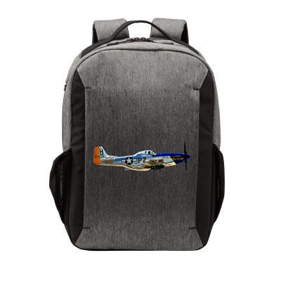 P51 Mustang WWII Fighter Plane US Military Aviation History Vector Backpack