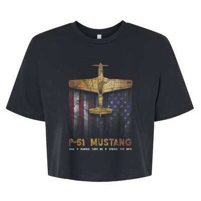 P51 Mustang WWII Fighter Plane Bella+Canvas Jersey Crop Tee