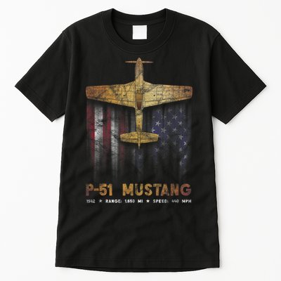 P51 Mustang WWII Fighter Plane Tall T-Shirt