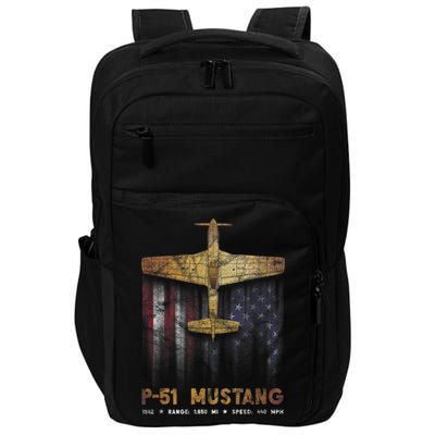 P51 Mustang WWII Fighter Plane Impact Tech Backpack