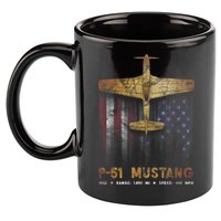 P51 Mustang WWII Fighter Plane 11oz C Handle Ceramic Mug