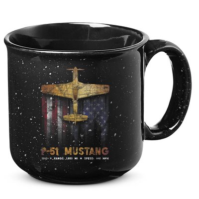 P51 Mustang WWII Fighter Plane 15oz Campfire Ceramic Mug