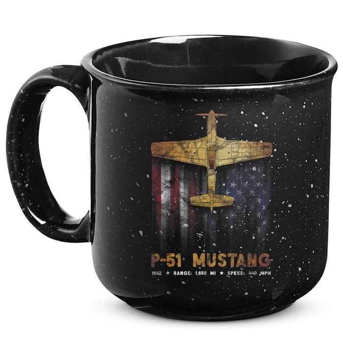 P51 Mustang WWII Fighter Plane 15oz Campfire Ceramic Mug