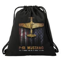 P51 Mustang WWII Fighter Plane Drawstring Bag