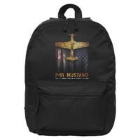 P51 Mustang WWII Fighter Plane 16 in Basic Backpack
