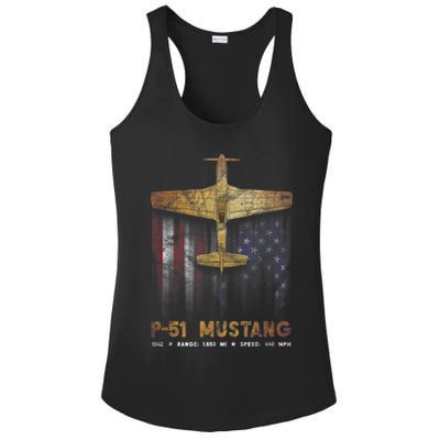 P51 Mustang WWII Fighter Plane Ladies PosiCharge Competitor Racerback Tank