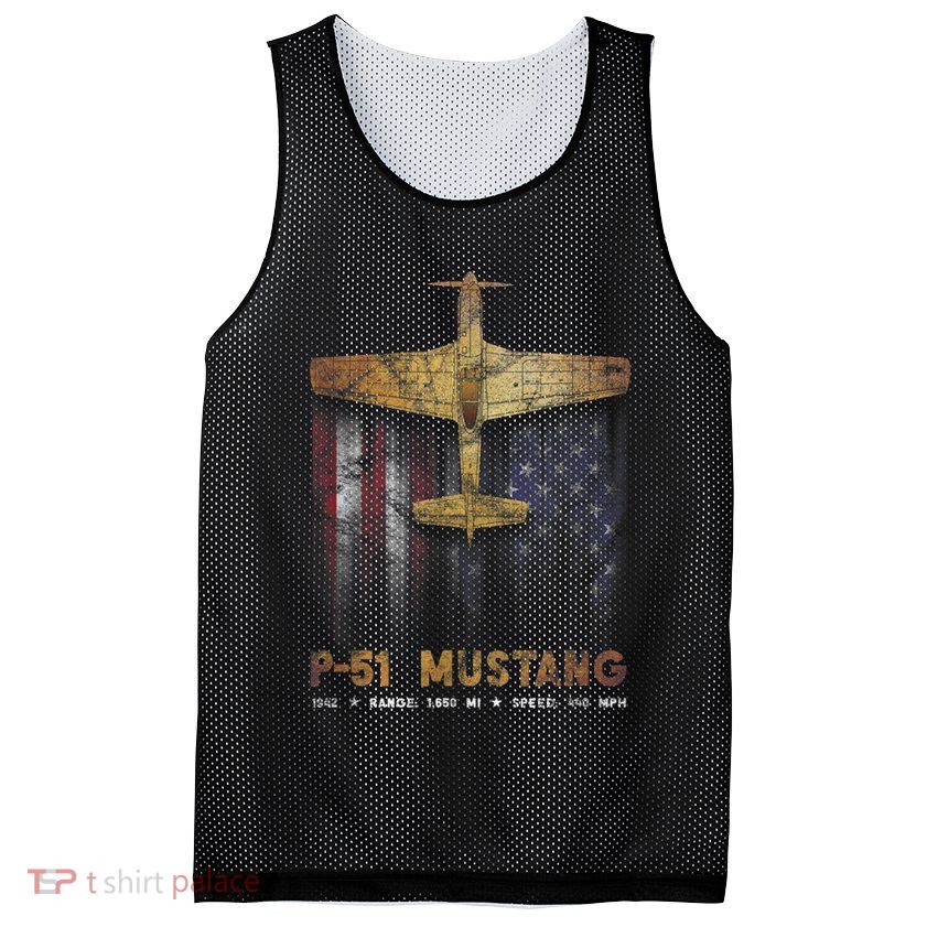 P51 Mustang WWII Fighter Plane Mesh Reversible Basketball Jersey Tank