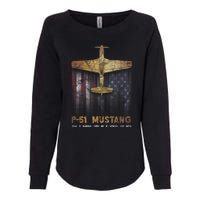 P51 Mustang WWII Fighter Plane Womens California Wash Sweatshirt