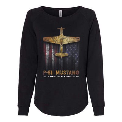 P51 Mustang WWII Fighter Plane Womens California Wash Sweatshirt