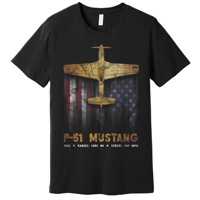 P51 Mustang WWII Fighter Plane Premium T-Shirt